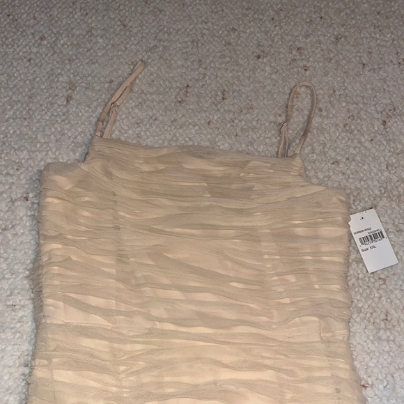 Dress The Population Dylan Square Neck Ruched Bodycon Dress Eggshell XXL - Picture 5 of 11